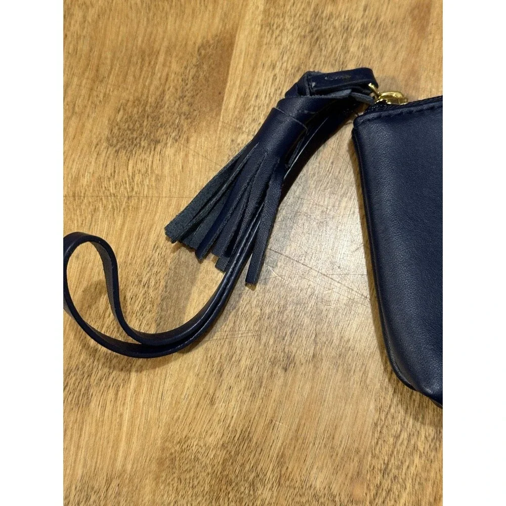 Joy & Iman Navy Blue Wristlet, Change purse Tasselled Card Wallet
